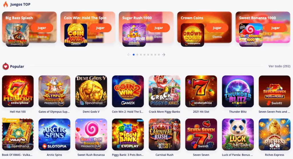 Juegos de tragamonedas destacados en Vulkan Vegas